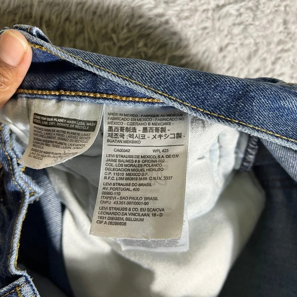 Levis 501 Original Fit Jeans Mens 38x30 Blue Denim Straight Leg Button Fly